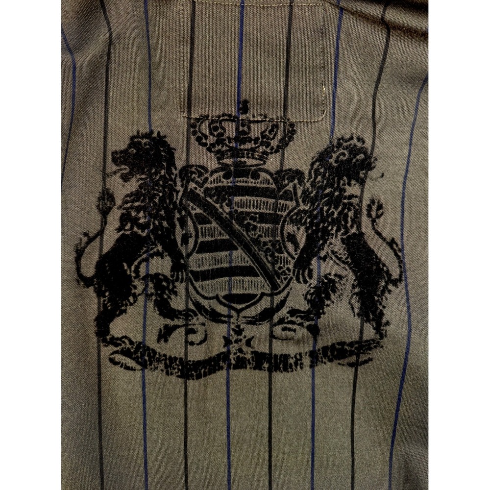 American Rag Mens Pinstripe Track Jacket Olive Green Full Zip Crest Large - Picture 8 of 8
